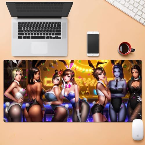 GeRRiT Overwatch Grand tapis de souris de jeu XXL avec base en caoutchouc naturel antidérapant durable, tapis de clavier lisse et imperméable pour joueur, bureau et maison (v1)