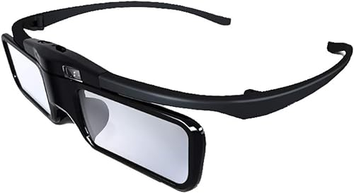 JMGO Wiederaufladbare aktive 3D-Shutterbrille – Nur kompatibel mit JMGO DLP-Link 3D-Projektoren und Laser TVs, modisches Design, nur 26g leicht, 40 Stunden Laufzeit mit Einer Ladung (Schwarz)