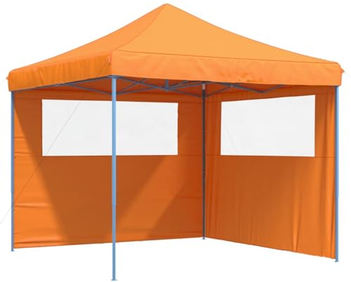 vidaXL Partyzelt Faltbar Pop-Up mit 2 Seitenteilen Orange
