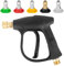 Pressure Washer Gun,4350PSI Short Nozzle Jet Wash Gun with M22 14MM Hose Interface and Adaptor Compatible with 1/4 inch Quick-Connect Nozzles for Karcher Stubby Gun,Car Washing and Patio Cleaning ﻿