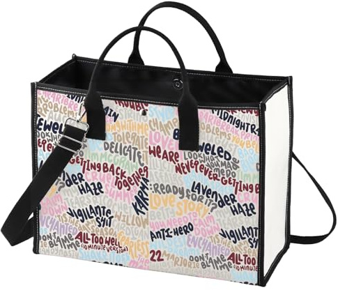 BWWKTOP Singer Album Canvas Tote Bag Concert Gifts Song Lyrics Shoulder Bag Merchandise, You Were Trouble Bg, Einheitsgröße