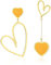 Linawe Herz Ohrringe Gelb Schmuck, Hänge Ohrringe Gold Hängend, Grosse Hängeohrringe Ohrhänger, Edelstahl Ohrringe Damen, Damenohrringe Lover Ohringe