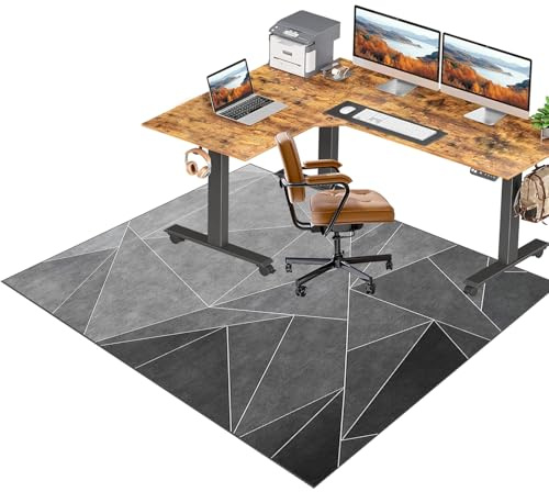 RxiBeFuw 160 x 180 cm Bodenschutzmatte Bürostuhl, Bürostuhl Unterlage rutschfest, Gaming Teppich für Stuhl, Floor Protection Mat, Bürostuhl Schreibtischstuhl Unterlage für Hartböden Fliesen Parkett