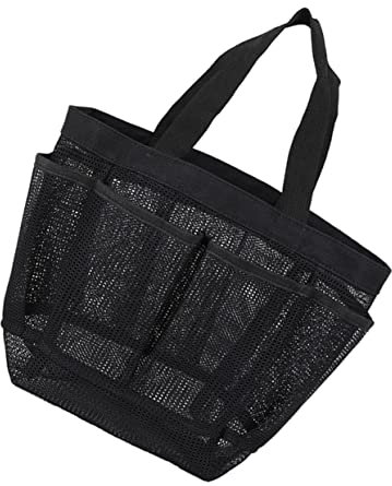 VALICLUD 2pezzi Borsa Da Spiaggia Rete Portatile Per Viaggi Bagno e Sport Leggera e Pratica Nera