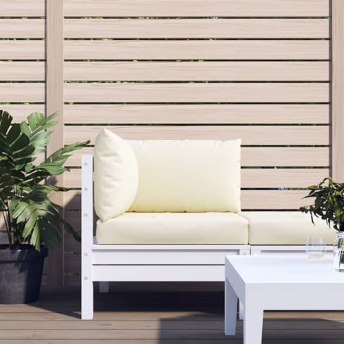 Tidyard Palettenkissen 3-TLG.Palettensofa-Kissen Palettensofa-Auflage Polster Auflage Sitzkissen Palettenpolster Stuhlkissen Sitzauflage Sitzpolster Deko Cremeweiß Oxford-Gewebe
