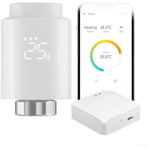 Vanne de radiateur thermostatique avec moyeu pour Zigbee Valve de radiateur pour Bridge-p pour contrôle de maison intelligente pour la maison, le bureau
