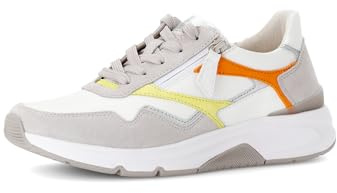 Gabor Damen Low-Top Sneaker, Frauen Halbschuhe,schnürschuhe,schnürer,straßenschuhe,Strassenschuhe,Sportschuhe,Weiss/ltgrey Kombi,39 EU / 6 UK