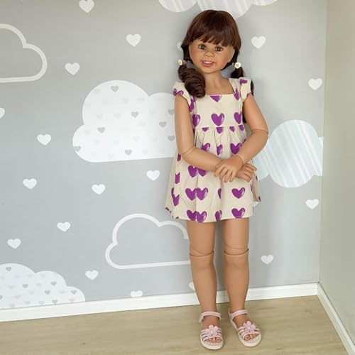 Enjoy with Love Reborn-Kleinkind-Puppe, riesiges Baby, Ganzkörper-Puppe, Hartvinyl-Meisterwerk-Puppe, echtes Kind, realistisches Mädchenmodell, Sammlerstück, 120 cm
