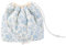 CREATCABIN Trousse Maquillage Coton Trousse Toilette Voyage Trousse Rangement Accessoires Maquillage Fleurs Bleues Trousse Maquillage Matelassée Sac Cordon Floral Sac Rangement Portable 17.8x25.5cm