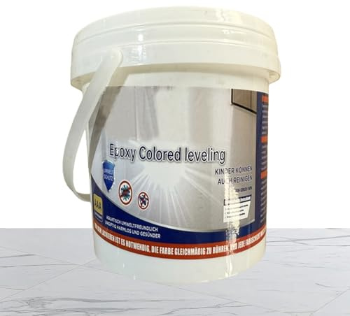 zwxqe Epoxy Floor Paint, Colored Sand Marble Effect Coating, Self-Leveling High Gloss Water-Based Finish, Non-Slip Durable Refinishing for Concrete Tile Countertop Wood Flooring