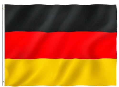 Deutschland-Flagge, 90 x 150 cm, leuchtende Farben, Top-Qualität, Polyester,Party 、 Alltagsdekorationen