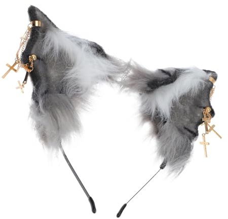Ipetboom Halloween-haarreif mit Ohrkette aus Plüsch Teufelsfledermaus-design Accessoire für Damen Party und Cosplay-kopfschmuck