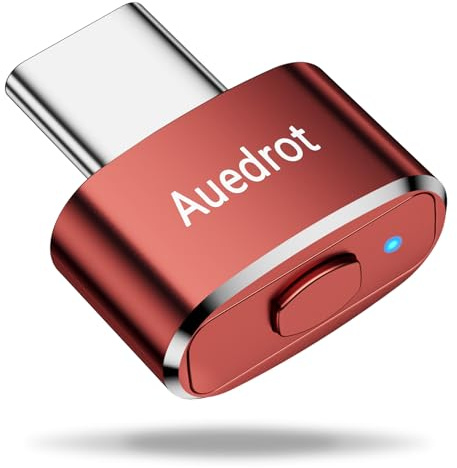 AUEDROT Mouse Jiggler USB-C Nicht Nachweisbar Mover mit Schaltertaste, Metall Maus Beweger Automatisch Maus Jiggler mit 2 Jiggler-Modi, Treiberfrei, Plug & Play, Hält Computer/Laptop Wach, Orange