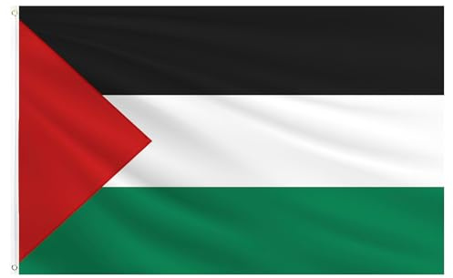 Flagge Palästina 150 x 90 cm,Palestine Flagge,Palästinensische Fahne,Flaggen Palästinensische mit Ösen,Wetterfeste Fahnen für Outdoor
