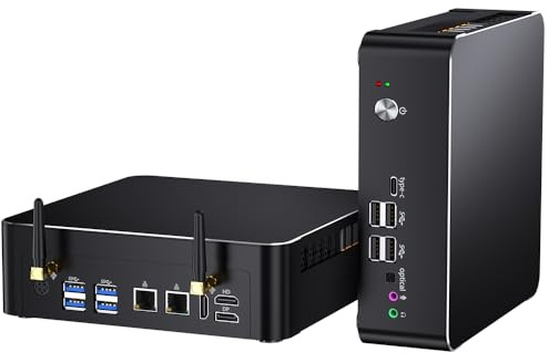 msecore Mini PC con Core i9-9880H (fino a 4,8 GHz), 64 GB DDR4 RAM 1T NVME SSD Desktop Computer, 2* HD, 1* DP, Triple Display, 4K @60Hz, Dual 2.5G LAN, 1* Type-C, Wi-Fi 6E, Windows 11 Pro