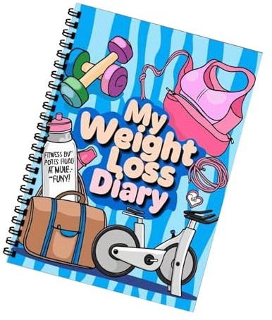 Wellness Book, Weight Loss Planner, Compact Fitness Diary with Training Guide, Goal Setting Notebook with Motivational Layout, Diet and Training Protocol, Lifestyle Tool for Athletes in Blue