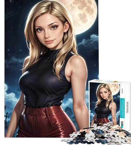 1000-teiliges Puzzle für Teenager Buffy Summers Gehirn-Intelligenz-Herausforderung Suchtspielzeug Lernspiel Schwierig Herausfordernd Tolles Geschenk (Größe 38x26cm)