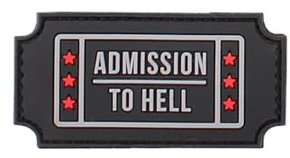 3D Rubber Admission to Hell Patch Teufel 666 Messerklinge 3 x 7 cm#26970