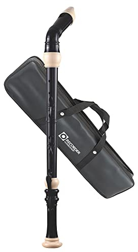 Recorder Workshop 604B Bass Recorder, Black with White Trim