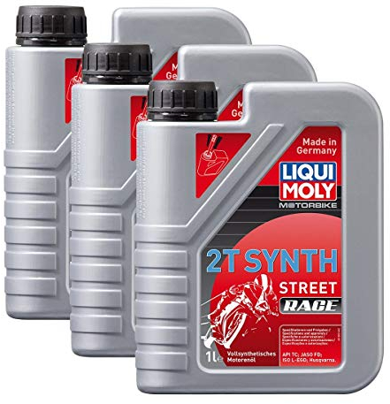 3x LIQUI MOLY 1505 Motorbike 2T Synth Street Racing Race Motoröl 1L