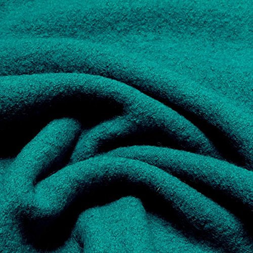 Stoff am Stück Stoff Schurwolle Gewirk petrol reine Wolle Walk Walkloden Wirkloden blau warm