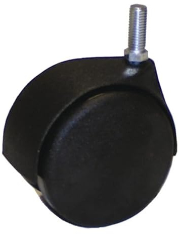 AVL Piv-Rolle, Schaft mit Gewinde, 10 x 15 mm, Durchmesser 50 mm, Schwarz, 40 kg