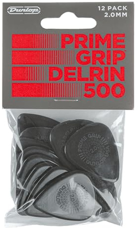 Jim Dunlop 450P2.00 Prime Grip Delrin 500 Picks, 2 mm, Set of 12 Pieces