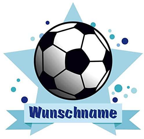 Samunshi® Fussball Aufkleber mit Namen Autoaufkleber Namensaufkleber Kinder - 10x8,8cm mehrfarbig