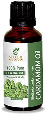 Cardamom Oil -(Elettaria Cardamomum) -Essential Oil 100% Pure Natural Undiluted Uncut Therapeutic Grade Oil 0.16 Fl.OZ
