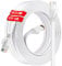 Cable Ethernet 15 metros, Cat 6 Cable de Red 15 metros Alta Velocidad, Plano Blanco Cable Internet 1000Mbps 250MHz, Interior Exterior Gigabit RJ45 Cable LAN para Router Switch Módem PS5/4 (15 Clips)