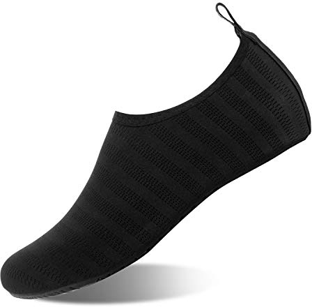 IceUnicorn Badeschuhe Schwimmschuhe Damen Herren Aquaschuhe Strandschuhe Surfschuhe Wasserschuhe für Sommer Beach Pool Yoga(Kohle, 42/43EU)