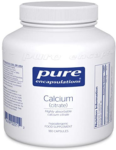 Pure Encapsulations - Calcium (Citrate) - Highly Absorbable Calcium Citrate Supplement - 180 Capsules