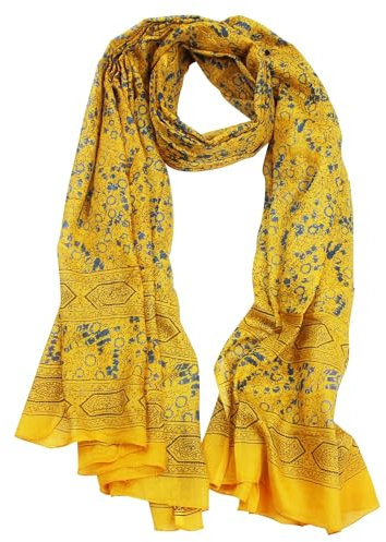 Freak Scene Baumwolltuch - Pareo - Sarong - Indisches Muster 01 - gelb-blau