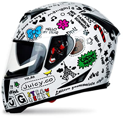 Full Face Motorradhelm mit Doppelscheibe Stilvoller Rennhelm mit Schnellverschluss Casco Casque Moto Motorradhelme Mens Full Face