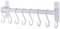 Dseap Kitchen Utensil Holder Hanger, Pot and Pan Rack Wall Mounted, Kitchen Rail with 8 Hooks for Hanging Cooking Utensils, Mugs, Spoons, Wall Mounted, White