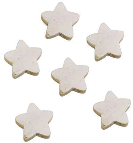 Sadingo Holzperlen Natur, Motivperlen Sternperlen oder Herzperlen aus Holz, Perlen Set zum basteln - 100 Stück, Auswahl:Stern