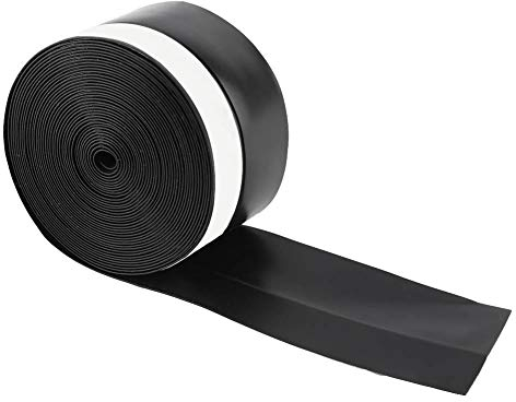 Coupe-froid en silicone, bande de balayage, coupe-vent, anti-collision, anti-insectes, bande d'étanchéité anti-poussière d'isolation phonique (55M 45mm)(noir)