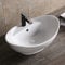 Art-of-Baan® Design-Waschbecken aus Keramik I hochwertiges Handwaschbecken mit Lotus-Effekt I kleines Aufsatzwaschbecken in hochglanz weiß I Maße: 590 x 390 x 220 mm