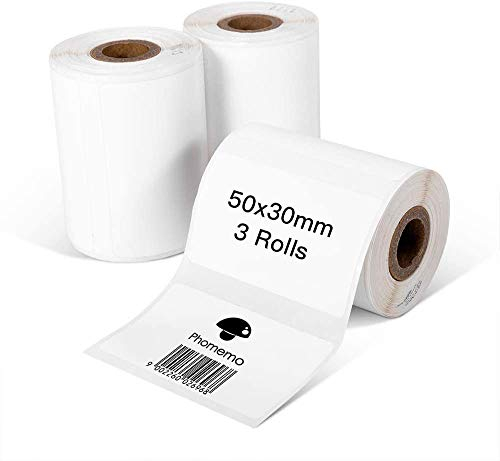 Phomemo 3 Rollen M110 Etikett selbstklebendes Thermoetikett,1.97“×1.18“(50x30mm),230 /Rolle,kompatibel mit Phomemo M110 M200 M120 M220 M221 M108 M102 M100 M150 M250 M260 Etikettendrucker,3 Rollen