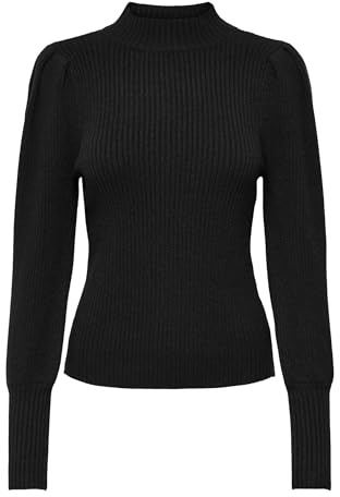 ONLY Women's ONLKATIA L/S Highneck Pullover KNT NOOS Pullover Sweater, Black, S