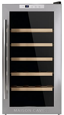 Les Petits Champs - CVST18 - Cave à Vin 18 Bouteilles, Panneau Soft-Touch, LED, Température : 11-18 °C, Capacité 23 L, 3 étagères, Refroidisseur de boissons, Minibar