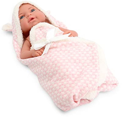 Tachan - Babypuppe, 40 cm, mit Rosa, realistischer Baby-Physiker, bewegliche Gliedmaßen (CPA Toy Group Trading S.L. 788T00627)