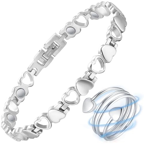 Vicmag Magnetic Bracelets for Women Titanium Steel Ladies 3800 Gauss Ring
