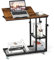 GOPLUS Beistelltisch Verstellbarer mit Rollen, Laptoptisch Industrial mit 5 Ablagen, Couchtisch in C Form, Sofatisch Holz für Wohnzimmer & Schlafzimmer (Brown)