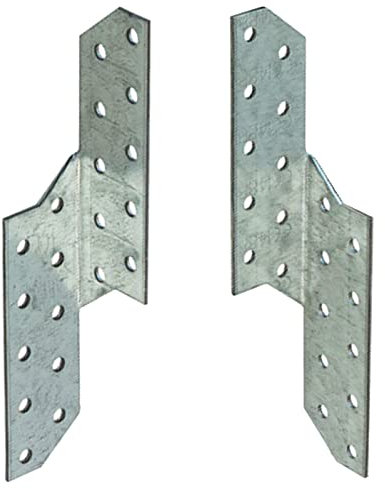BRESKO Sparrenpfettenanker Pfettenanker Sparrenanker Holzverbinder Spezialverbinder verzinkt Bau-Winkel 1 Paar (rechts + links) (170x100x32 mm)