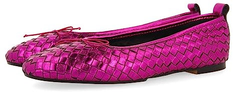 Ballerines couleur fuchsia en peau tressée pour femme tulbing