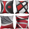 Ruedong Kissenbezug 45x45 4er Set Rote Schwarze Streifen Kissenhülle Dekokissen Kissenbezüge Couchkissen Deko Sofakissen Wohnzimmer Zierkissen für Stuhl Bett Garten Schlafzimmer