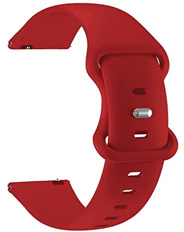 ONE ECHELON Cinturino di ricambio per smartwatch a sgancio rapido compatibile con Fossil Gen 6 Neutra Hybrid Silicone Pin & Tuck (rosso)