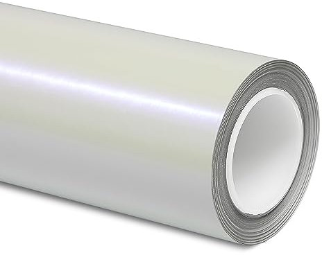 Folindo® Perlmutt Autofolie Weiss/Violett Matt (13€/m²) | 200 x 152 cm | Selbstklebende Luftkanal Folie zur Auto Folierung | Blasenfrei Pearl Effekt Folie