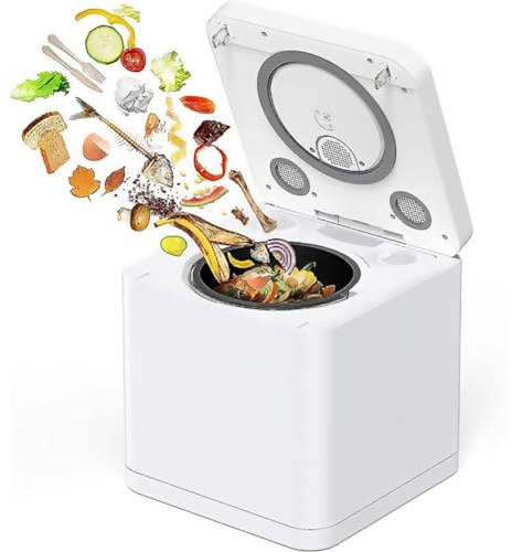 HYQNG Electric Kitchen Composter, 3.3L Smart Waste Compost Bin with Smart LED Screen, Fast 5-8H Turn Garbage to Compost with One-Touch, Dual Vent Odorless Compost, Auto Cleaning Composting Bin